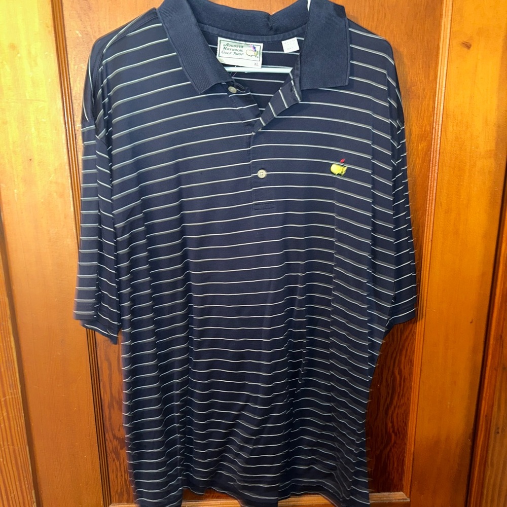 Men's Master’s Navy Striped Polo Shirt